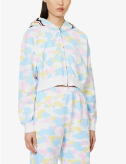 Camouflage-print Brand-appliqué Cropped Boxy-fit Cotton-jersey Hoody 7 Camouflage-print Brand-appliqué Cropped Boxy-fit Cotton-jersey Hoody -Whistles Shop R04126041 WHITE ALT02