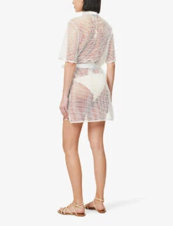 Camelia Button-down Cotton-knit Shirt Dress -Whistles Shop R04126879 SNOWWHITE ALT03