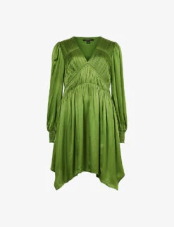 AllSaints Esta Pleated Woven Dress