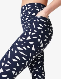 Sweaty Betty Super Soft High-rise Stretch-jersey Yoga Leggings -Whistles Shop R04127222 NVYBLUVINTAGEPRNT ALT04