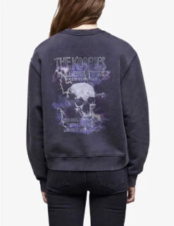 THE KOOPLES Graphic-print Cotton-jersey Sweatshirt -Whistles Shop R04127689 BLA55 ALT03