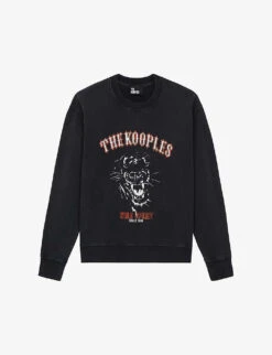 THE KOOPLES Brand Screen Print Cotton-jersey Sweatshirt