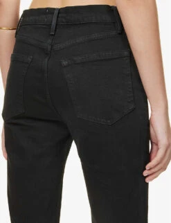 FRAME Bermuda Raw-hem Stretch-denim Shorts -Whistles Shop R04129714 FILMNOIR ALT05