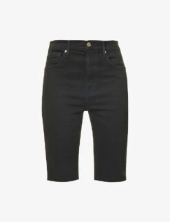 FRAME Bermuda Raw-hem Stretch-denim Shorts