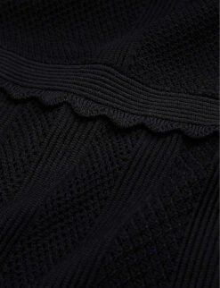 THE KOOPLES Scalloped-neck Sleeveless Knitted Midi Dress -Whistles Shop R04133975 BLA01 ALT05