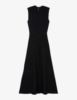 THE KOOPLES Scalloped-neck Sleeveless Knitted Midi Dress