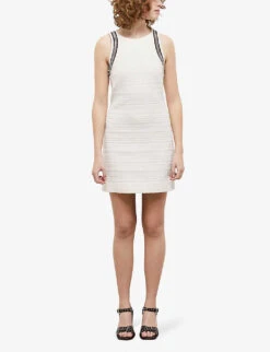 THE KOOPLES Chain-embellished Sleeveless Knitted Mini Dress -Whistles Shop R04133981 ECR01 ALT02