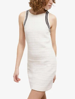 THE KOOPLES Chain-embellished Sleeveless Knitted Mini Dress -Whistles Shop R04133981 ECR01 ALT04