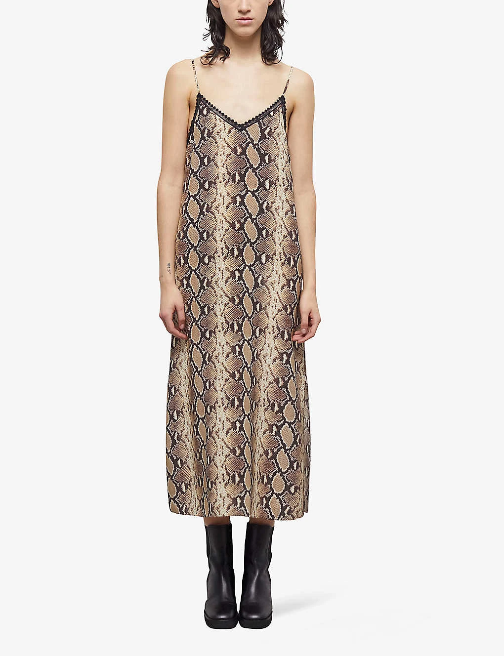 THE KOOPLES Snake-pattern Silk Midi Dress 2 THE KOOPLES Snake-pattern Silk Midi Dress - Image 2