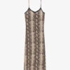 THE KOOPLES Snake-pattern Silk Midi Dress