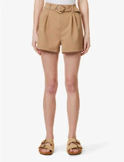 Paige Neva Mid-rise Stretch-woven Shorts -Whistles Shop R04136640 NEWCAMEL ALT02