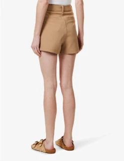 Paige Neva Mid-rise Stretch-woven Shorts -Whistles Shop R04136640 NEWCAMEL ALT03