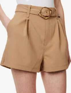 Paige Neva Mid-rise Stretch-woven Shorts -Whistles Shop R04136640 NEWCAMEL ALT04