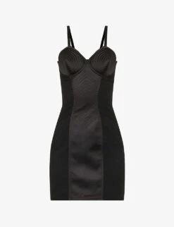 Jean Paul Gaultier Flower Corset-bodice Stretch-woven Mini Dress
