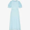 Ted Baker Azilea Puff-sleeve Waist-tie Woven Midi Dress