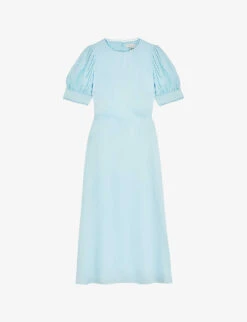 Front Page 63 Ted Baker Azilea Puff-sleeve Waist-tie Woven Midi Dress