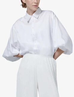 Balloon-sleeve Oversized-fit Woven Shirt 7 Balloon-sleeve Oversized-fit Woven Shirt -Whistles Shop R04141927 OFFWHITE ALT02