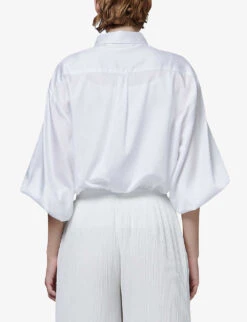 Balloon-sleeve Oversized-fit Woven Shirt 8 Balloon-sleeve Oversized-fit Woven Shirt -Whistles Shop R04141927 OFFWHITE ALT03