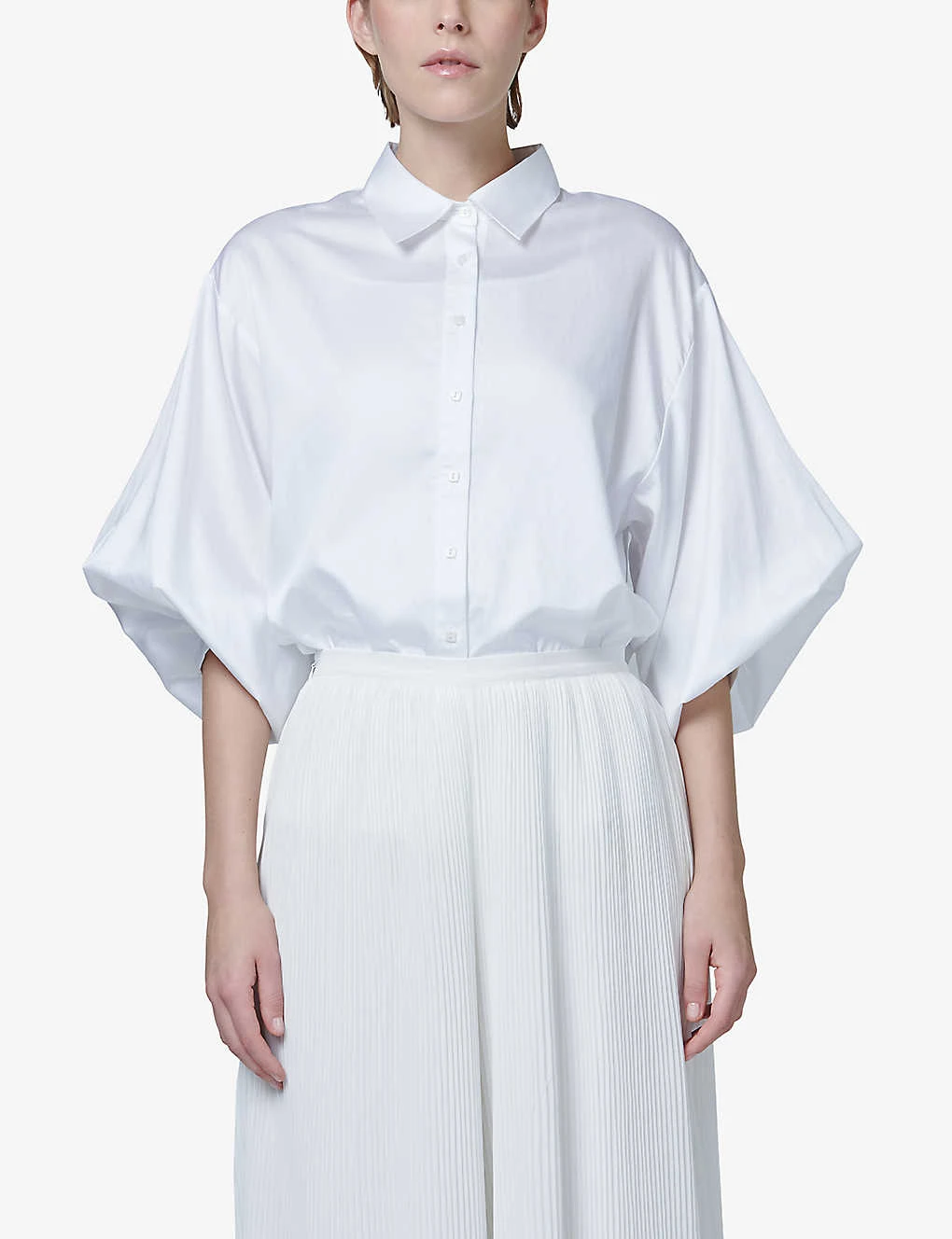 Balloon-sleeve Oversized-fit Woven Shirt 5 Balloon-sleeve Oversized-fit Woven Shirt - Image 5