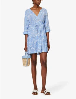 Cap Mala Graphic-print Woven Tunic Dress -Whistles Shop R04142207 PRTPRT ALT01