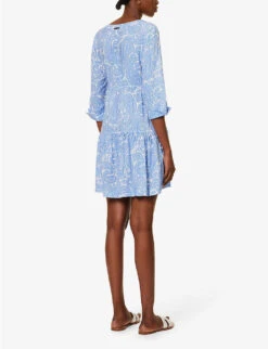 Cap Mala Graphic-print Woven Tunic Dress -Whistles Shop R04142207 PRTPRT ALT03