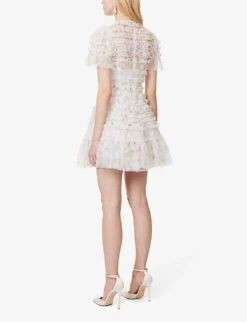 Floral-print Ruffled Woven Mini Dress -Whistles Shop R04143951 MOONSHINE ALT03