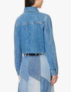 Paige Rowan Patch-pocket Cotton-blend Denim Jacket -Whistles Shop R04144093 MIDBLUECLEANWASH ALT03
