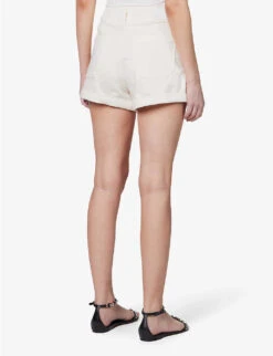 Paige Brooklyn Mid-rise Stretch-cotton And Rayon-blend Denim Shorts -Whistles Shop R04144146 QUARTZSAND ALT03