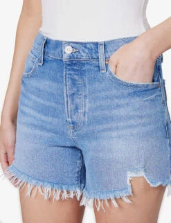 Paige Asher Distressed-hem High-rise Denim Shorts -Whistles Shop R04144147 LEELAHDESTRUCTED ALT04