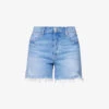 Paige Asher Distressed-hem High-rise Denim Shorts