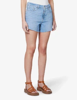 Paige Noella Raw-hem High-rise Denim Shorts -Whistles Shop R04144149 BARCELONADISTRESSED ALT02