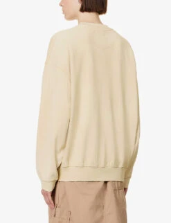 ANINE BING Jaci Logo-print Organic-cotton Sweatshirt 8 ANINE BING Jaci Logo-print Organic-cotton Sweatshirt -Whistles Shop R04146343 YELLOW ALT03