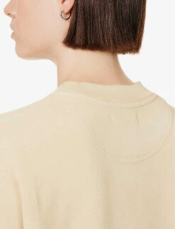 ANINE BING Jaci Logo-print Organic-cotton Sweatshirt 9 ANINE BING Jaci Logo-print Organic-cotton Sweatshirt -Whistles Shop R04146343 YELLOW ALT04