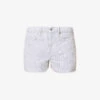 FRAME Le Brigitte Raw-hem Striped Denim Shorts