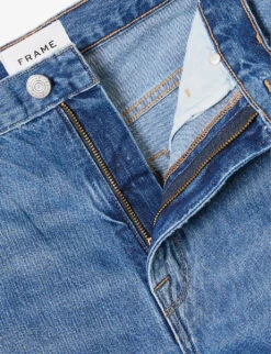 FRAME Bermuda Raw-hem High-rise Denim Shorts -Whistles Shop R04146410 DELAMO ALT06