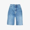 FRAME Bermuda Raw-hem High-rise Denim Shorts
