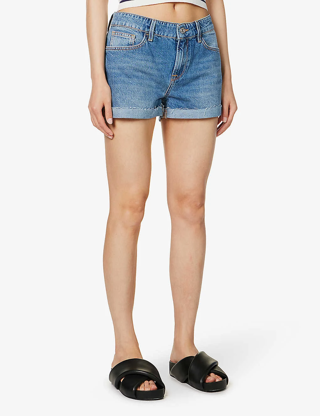 FRAME Le Grand Garcon Mid-rise Denim Shorts 3 FRAME Le Grand Garcon Mid-rise Denim Shorts - Image 3