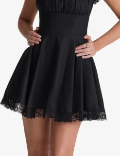 Kaia Square-neck A-line Woven Mini Dress 9 Kaia Square-neck A-line Woven Mini Dress -Whistles Shop R04146887 BLACK ALT04