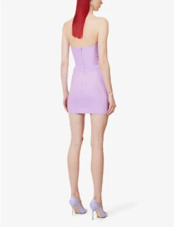 Cut-out Slim-fit Stretch-woven Mini Dress -Whistles Shop R04147517 LILAC ALT03