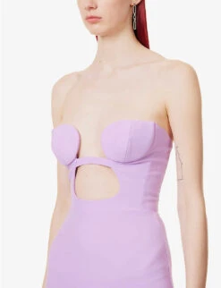 Cut-out Slim-fit Stretch-woven Mini Dress -Whistles Shop R04147517 LILAC ALT04