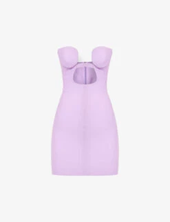 Cut-out Slim-fit Stretch-woven Mini Dress