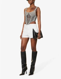 GOOD AMERICAN Good '90s High-rise Stretch-denim Shorts 10 GOOD AMERICAN Good '90s High-rise Stretch-denim Shorts -Whistles Shop R04147935 WHITE001 ALT02