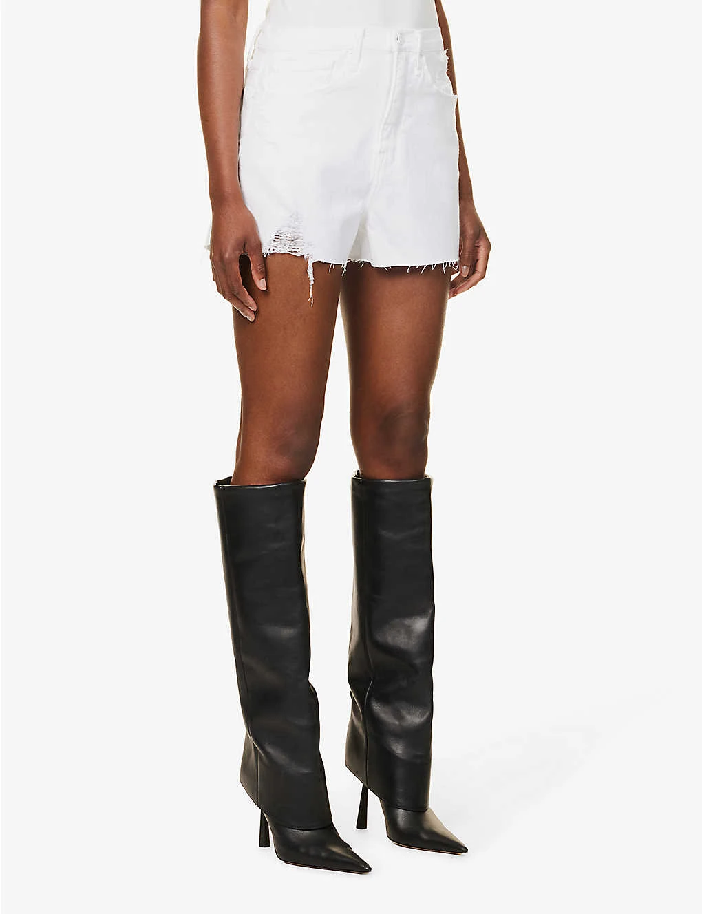 GOOD AMERICAN Good '90s High-rise Stretch-denim Shorts 4 GOOD AMERICAN Good '90s High-rise Stretch-denim Shorts - Image 4