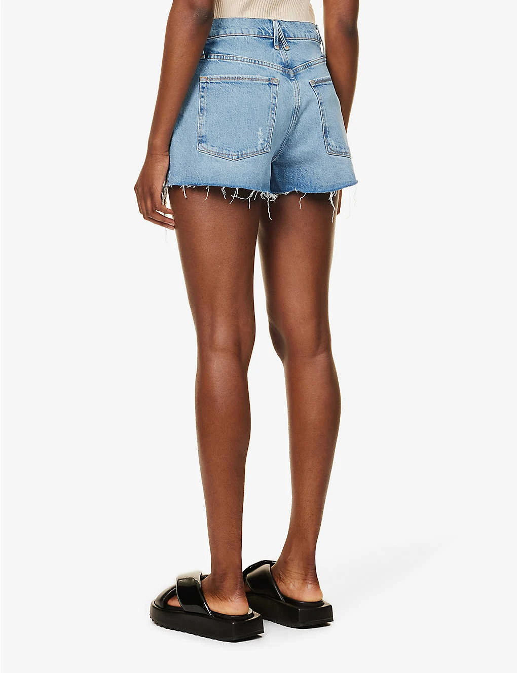 GOOD AMERICAN Good 90s Mid-rise Stretch-denim Shorts 4 GOOD AMERICAN Good 90s Mid-rise Stretch-denim Shorts - Image 4
