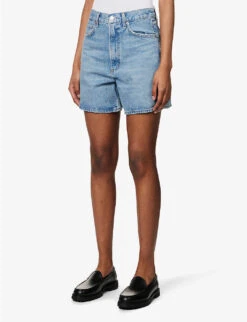 AGOLDE Stella High-rise Organic-denim Shorts -Whistles Shop R04148481 MODEMEDIUMVINTIND ALT02