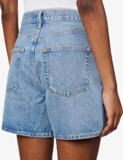 AGOLDE Stella High-rise Organic-denim Shorts -Whistles Shop R04148481 MODEMEDIUMVINTIND ALT04