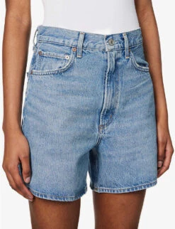AGOLDE Stella High-rise Organic-denim Shorts -Whistles Shop R04148481 MODEMEDIUMVINTIND ALT05