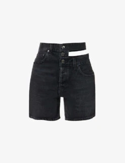 AGOLDE Broken Waistband High-rise Organic-denim Shorts