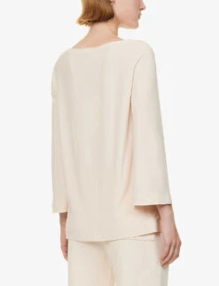 Max Mara Pampas Relaxed-fit Stretch-woven Top -Whistles Shop R04149121 IVORY ALT03