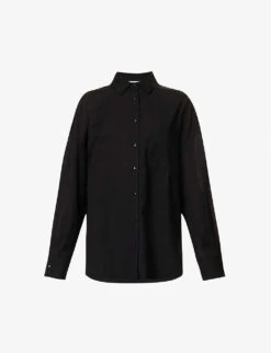 Emery Relaxed-fit Cotton And Linen-blend Shirt -Whistles Shop R04149652 BLACK M